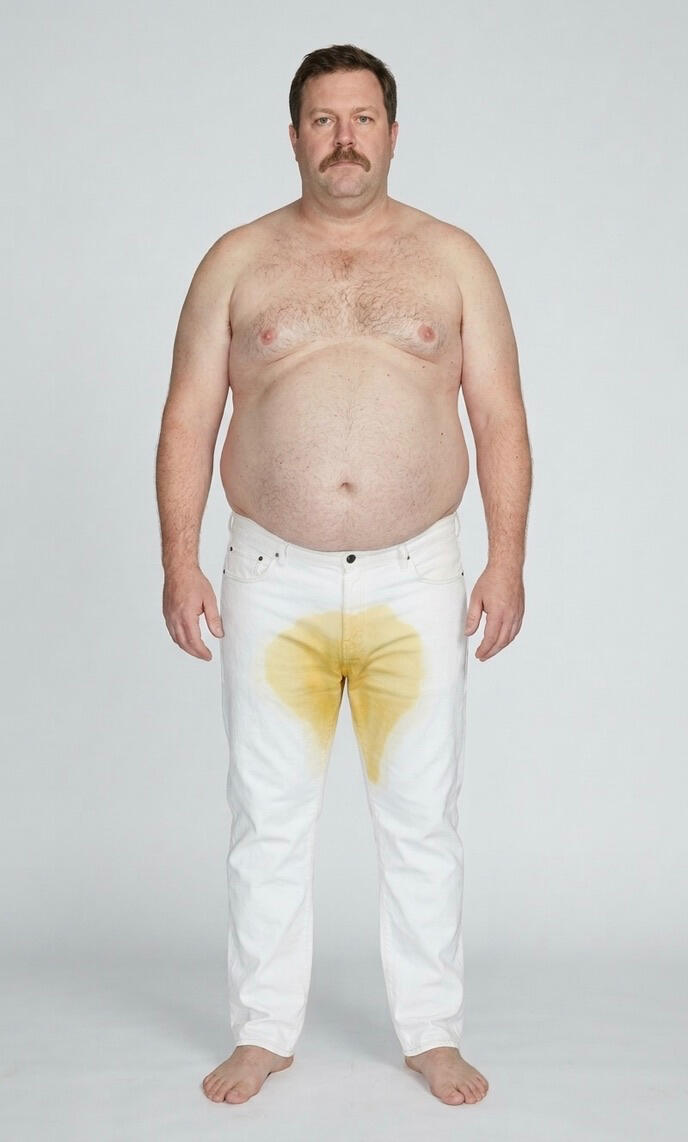 Wet Pants Denim Model Model styling Wet Pants Denim jeans in white