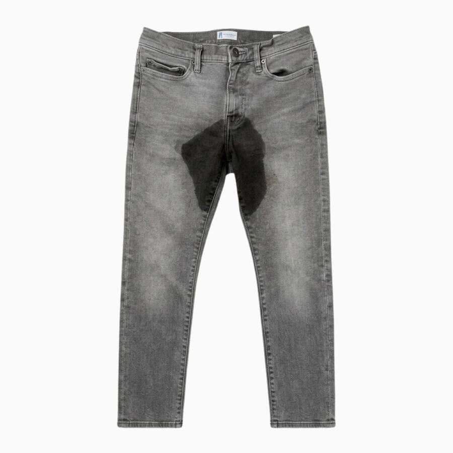 Wet Pants Denim Gray Jeans Wet Look, Dry Feel
